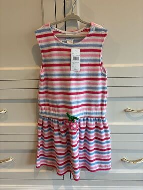 Florence Eiseman Girls' Pink & Blue Striped Sleeveless Terry Romper